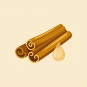 Cinnamon quills with a water droplet