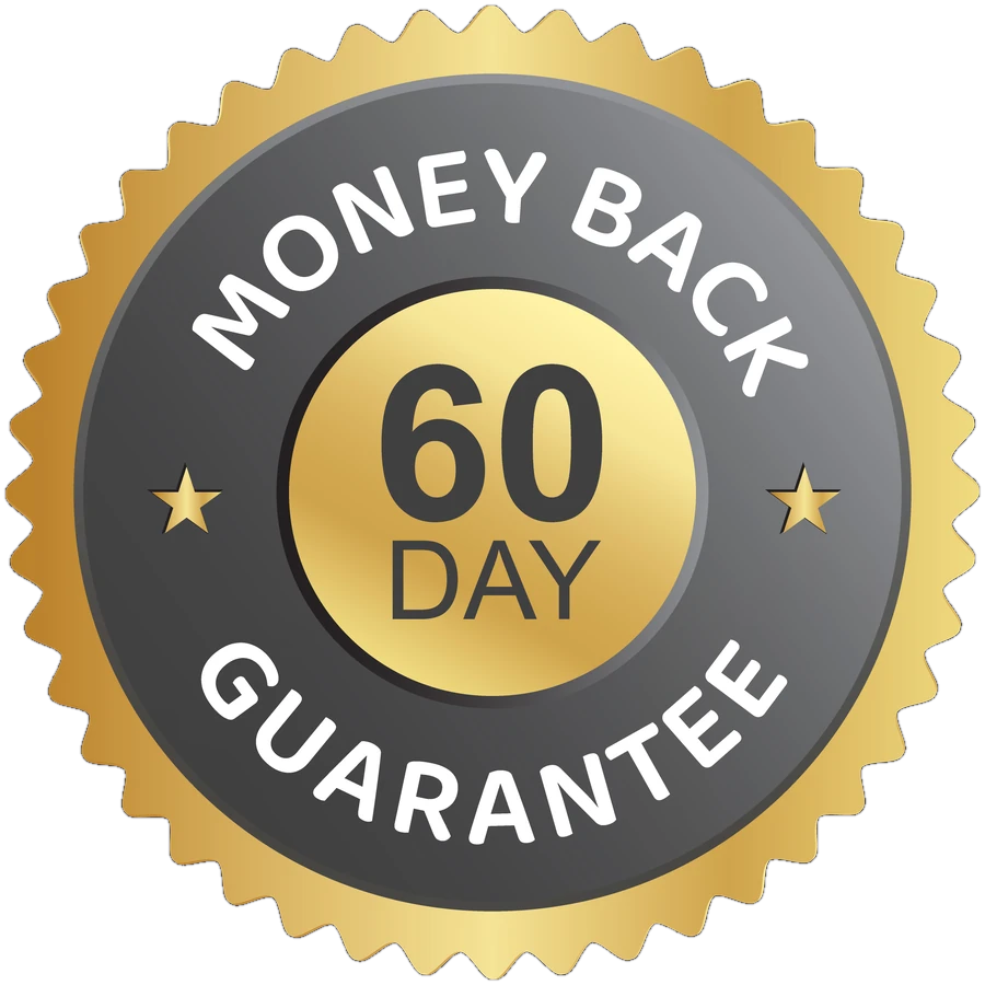 60-day money-back guarantee seal